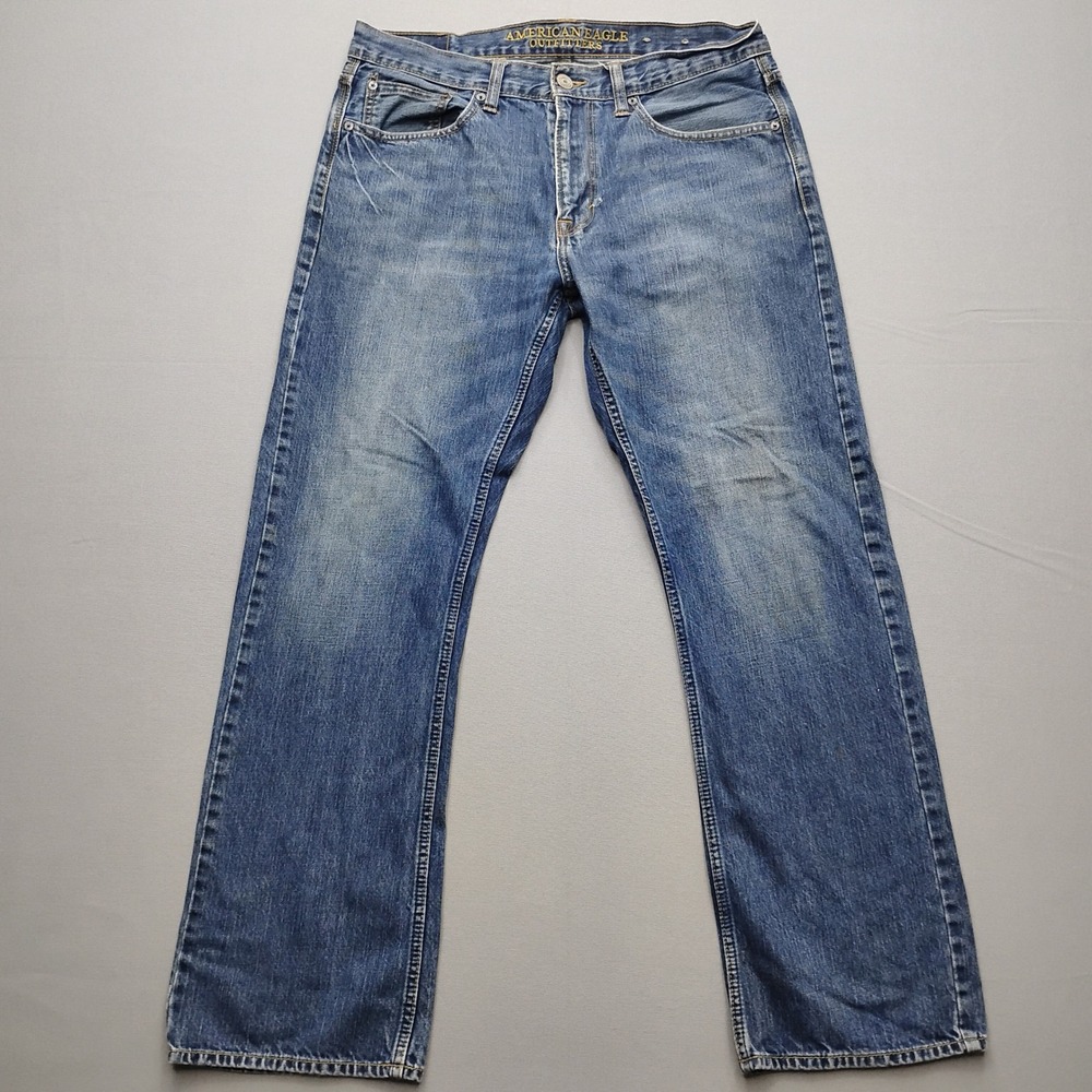 American Eagle Mens Original Boot Cut Blue Jeans 34x32 Medium Wash Denim